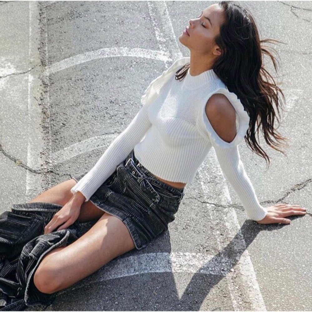 Ruffle Knit Sweater Top